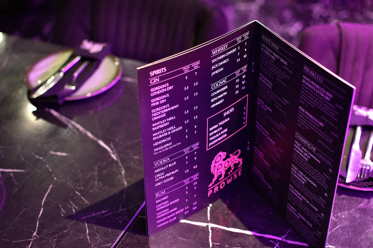 Full menu and allergy information at Prowse Restaurant